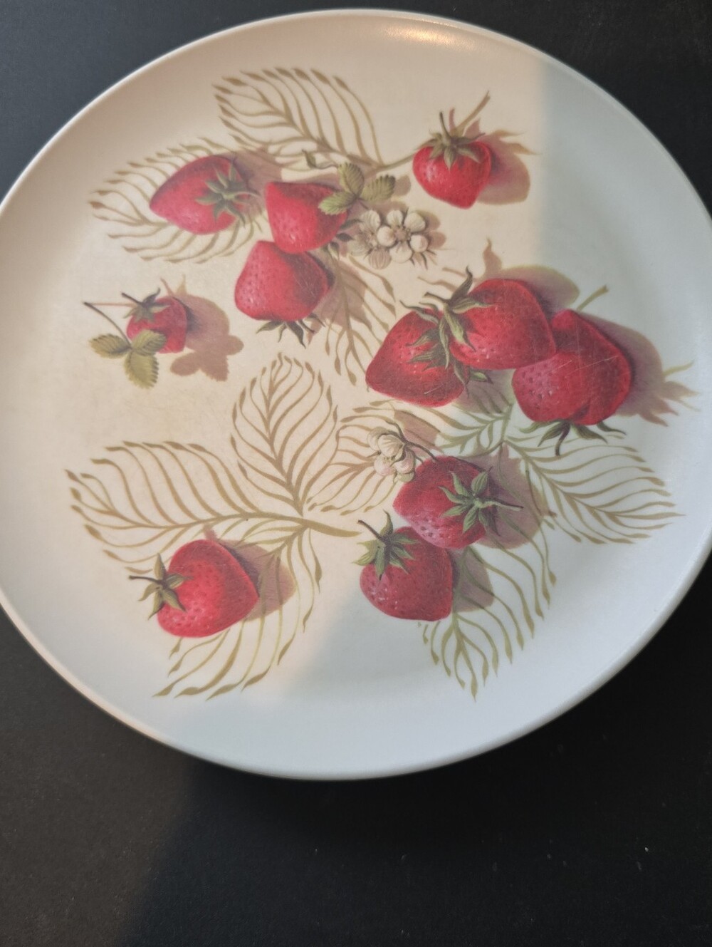 Strawberry Pattern Melamine Dinner Plate - Red